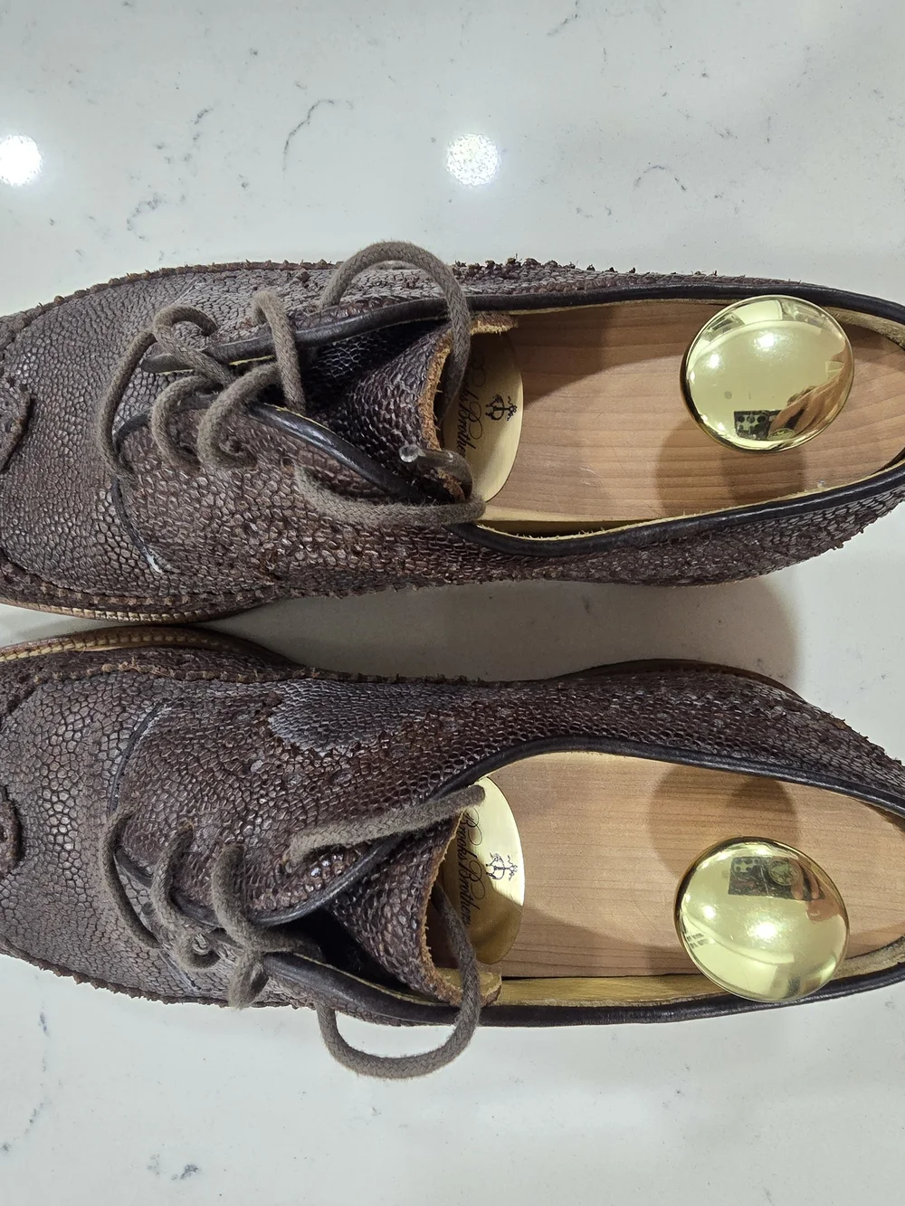 Billy Reid Pebble Grain Wingtip Shoes